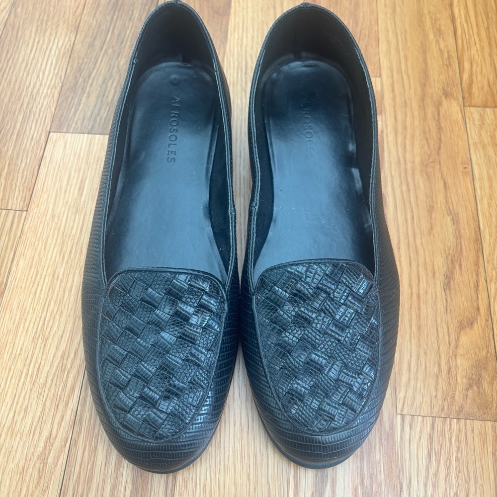 Aerosoles Black Brielle Loafers, Size 7.5